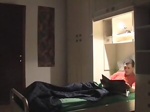 Mature hairy stepmom helping younger cock