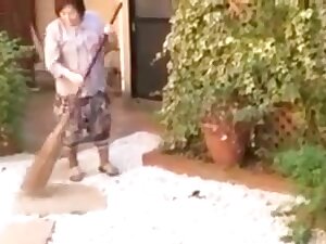 Granny fucks japanese
