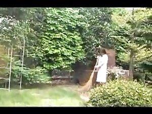 Japanese milf seduces a young man and blows his h