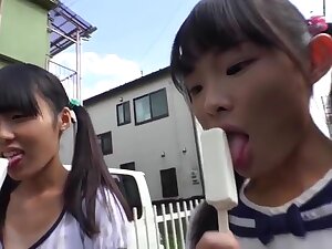 Tiny japanese eating ice cream