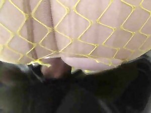Kinky dude in a latex suit fucks his plump maid slave