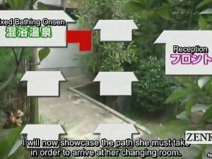 Subtitled ENF public Japanese sheer swimsuit challenge