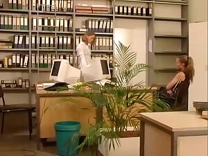Hot office lesbians thrusting bananas and cucumbers
