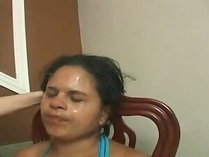 Silly bondman eats spit, snot and butt of 4 beauties