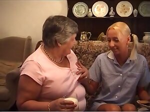 Pretty Young Blond Pleasures BBW Grandma