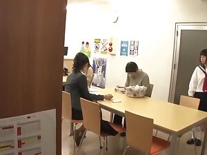 Asian Seduces Teacher in Library