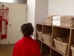 Japanese girl gives guest private shower 2