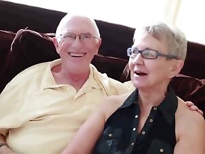 Granny husband invite a junior stud to fuck her