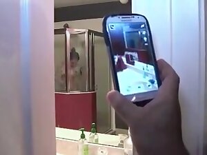 Step brother Spies on Not Real Step sister Taking Shower