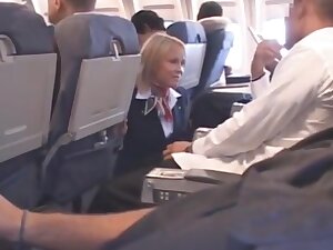 Japanese guy fucks big floppy tits blonde stewardess fucked
