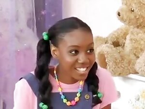 Young black teen 18+ good blowjob and fucking in big white dick