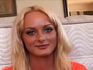 Younger & blonde Melissa Lauren gets gangbanged by 10!