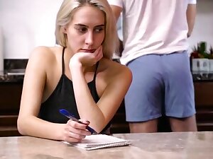 Not Step father and Not Real Stepdaughter in Kitchen