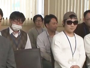 Horny Japanese model Aya Eikura, Risa Sanada in Incredible Office, Public JAV scene