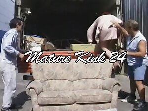 Old Granny Fucks Three Furniture Movers