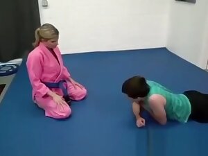 Step mom teaches Jiu-Jitsu to her Step son