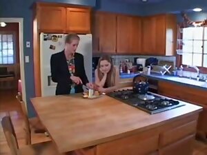 Step daughter tearing Step mom pussy