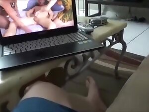 Step sister and Step brother are watching porn