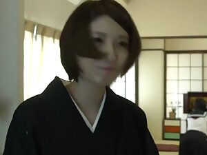 Japanese Widow Deep Kissing Step daughter