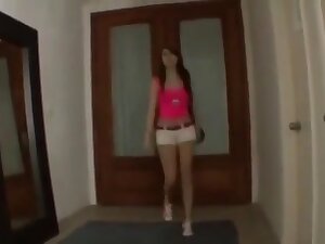 Young girl seduced by busty brunette horny lesbian MILF Step mommy