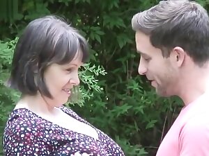 British Step mom And Step son Fuck In Garden - Outside In Nature