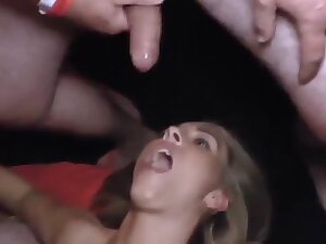 Hot bukkake swallow cum orgy with beautiful chicks
