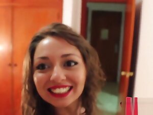 Horny busty fucking in Ibiza on the street after the party