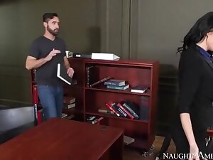 Her student 18+ walks in and catches her in the act