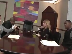 MILF boss Janet Mason fucked hard by a big black office dick