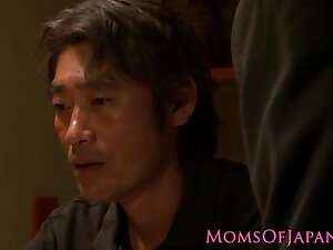 Japanese milf riding on cock before facial
