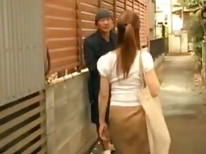 Japanese wife excited to see a penis and masturbates