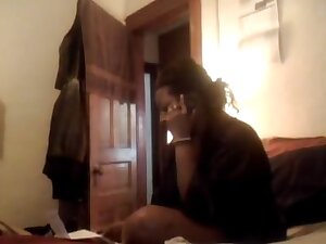 On the phone at home cheating