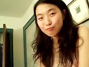 Hot Asian college girl making out with her boyfriend