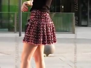 Chinese girl in short skirt
